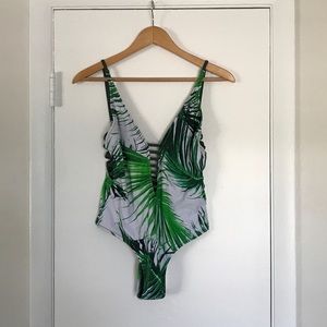 Tropical Palm Tree One Piece Bathing Suit